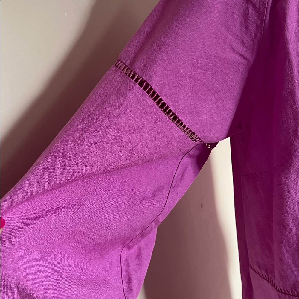 LOFT Orchid Purple Linen-Viscose V-Neck Tunic Dress - Size Large - Picture 4 of 11